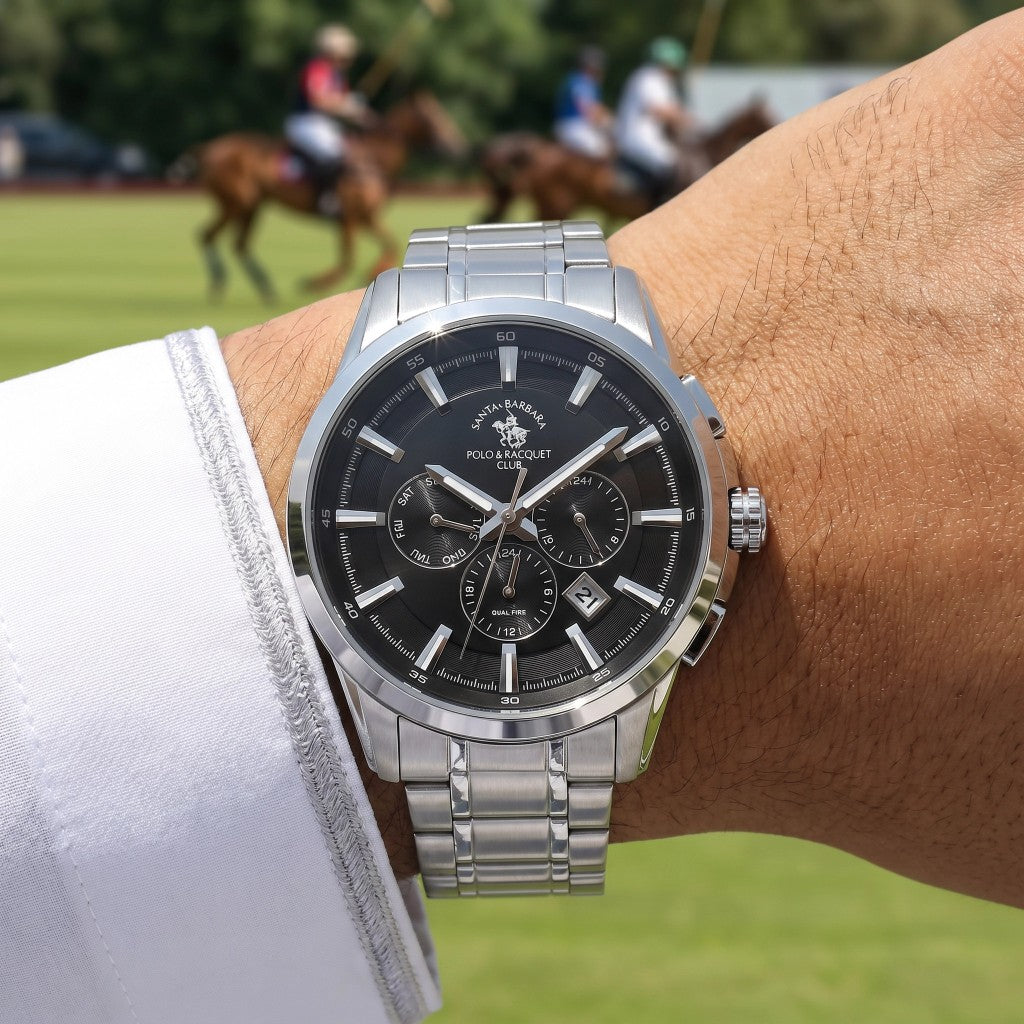 Santa Barbara Polo & Racquet Club Legend Silver Stainless Steel Watch for Men SB.1.10674-1
