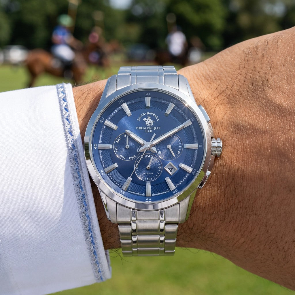 Santa Barbara Polo & Racquet Club Legend Silver Stainless Steel Watch for Men SB.1.10674-2