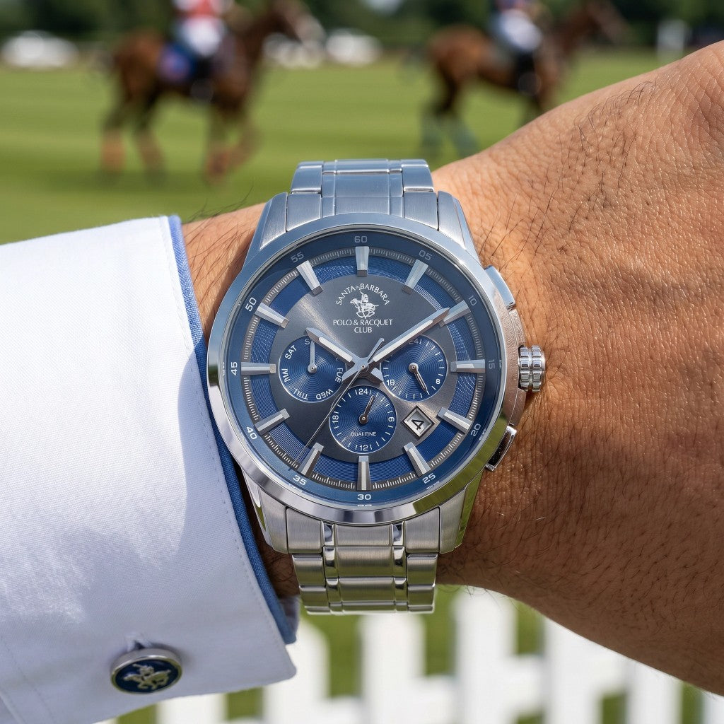 Santa Barbara Polo & Racquet Club Legend Silver Stainless Steel Watch for Men SB.1.10674-3