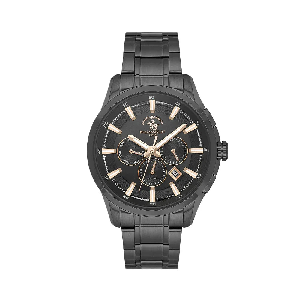Santa Barbara Polo & Racquet Club Legend Black Stainless Steel Watch for Men SB.1.10674-5 - Daniel Klein Saudi Arabia