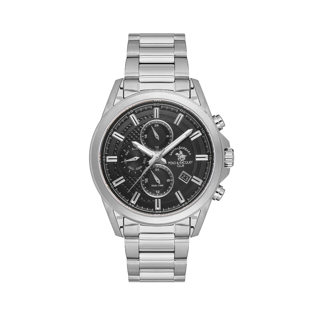 Santa Barbara Polo & Racquet Club Silver Stainless Steel Watch for Men SB.1.10675-1