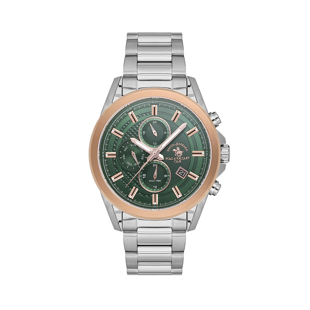 Santa Barbara Polo & Racquet Club Silver Stainless Steel Watch for Men SB.1.10675-4