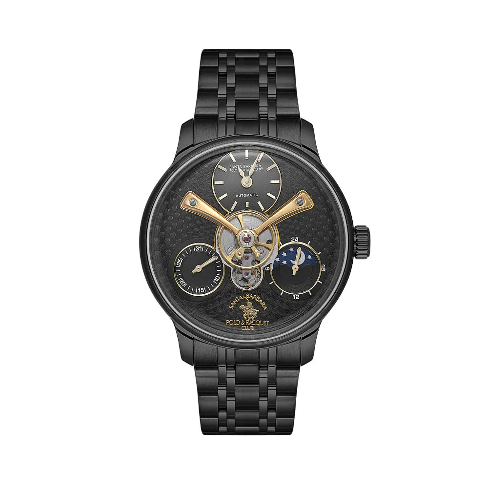 Santa Barbara Polo & Racquet Club Luxury Black Stainless Steel Watch for Men SB.1.10677-5 - Daniel Klein Saudi Arabia