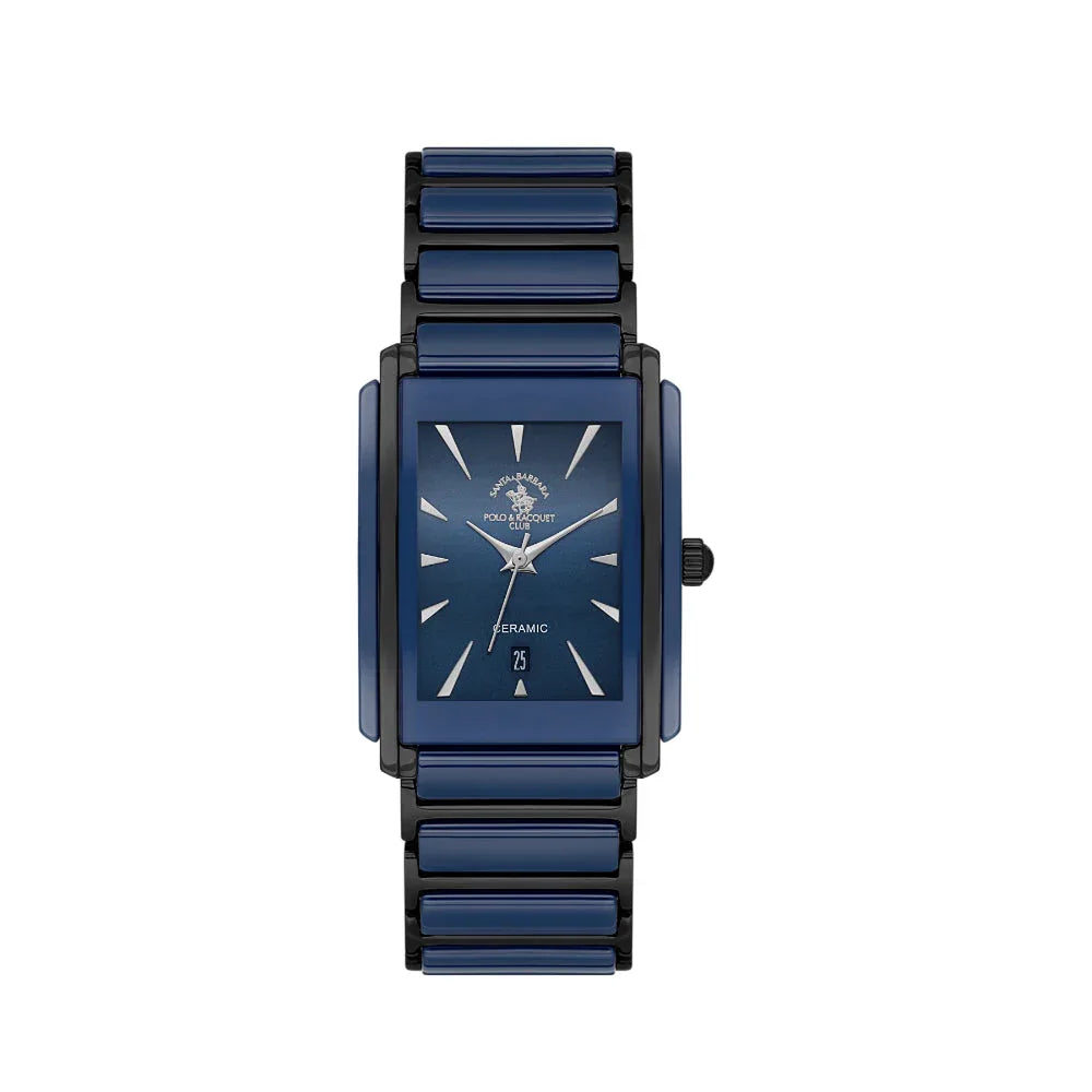 Santa Barbara Polo & Racquet Club Noble Blue and Black Steel and Ceramic Watch for Men SB.4.10029-4 - Daniel Klein Saudi Arabia