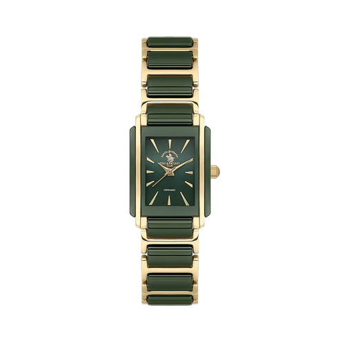 Santa Barbara Polo & Racquet Club Noble Gold and Green Steel and Ceramic Watch for Women SB.4.10030-3 - Daniel Klein Saudi Arabia