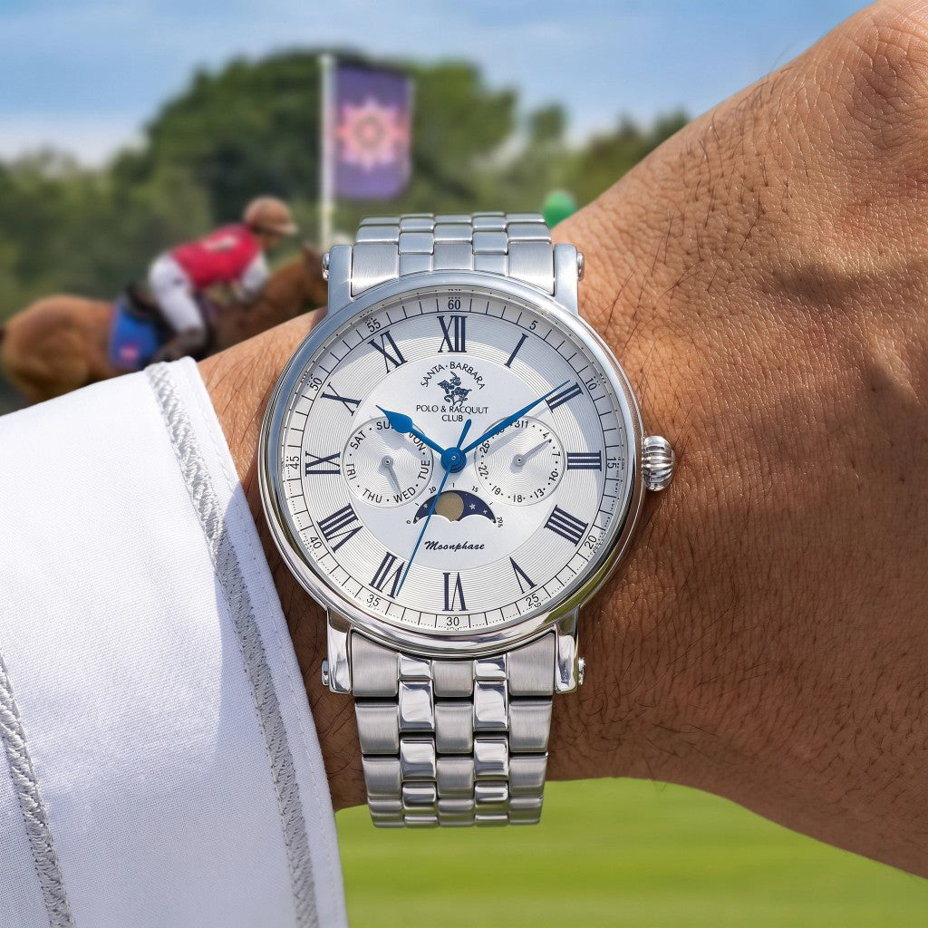 Santa Barbara Polo & Racquet Club Legend Silver Stainless Steel Watch for Men SB.4.10032-1