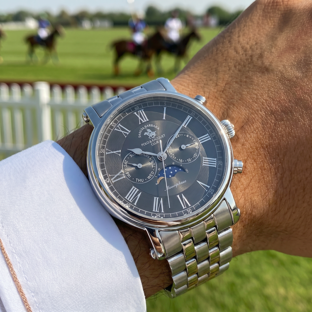 Santa Barbara Polo & Racquet Club Legend Silver Stainless Steel Watch for Men SB.4.10032-2