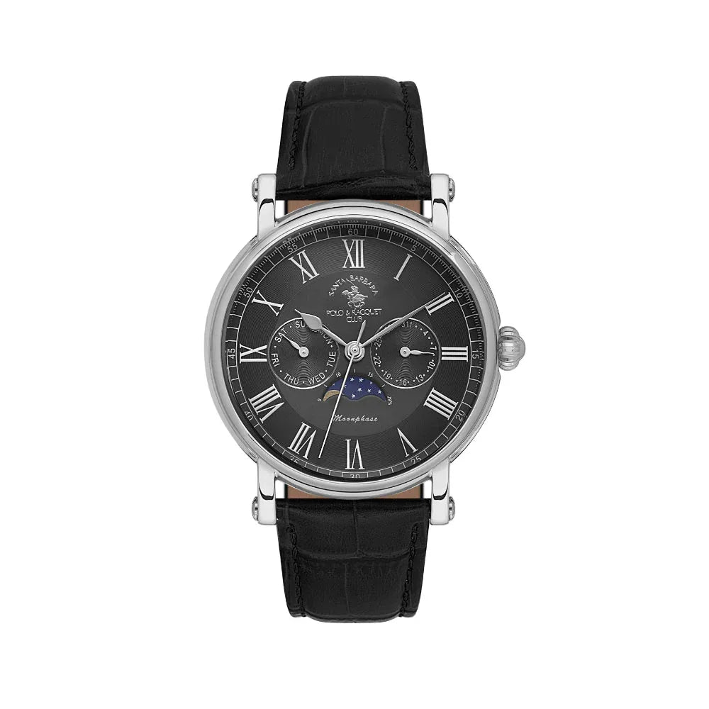 Santa Barbara Polo & Racquet Club Legend Black Leather Watch for Men SB.4.10033-2 - Daniel Klein Saudi Arabia