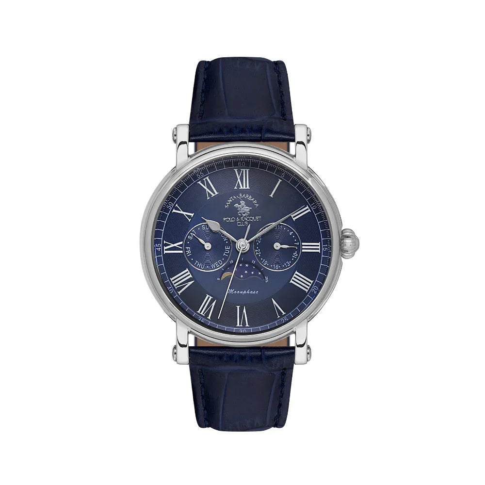 Santa Barbara Polo & Racquet Club Legend Blue Leather Watch for Men SB.4.10033-3 - Daniel Klein Saudi Arabia