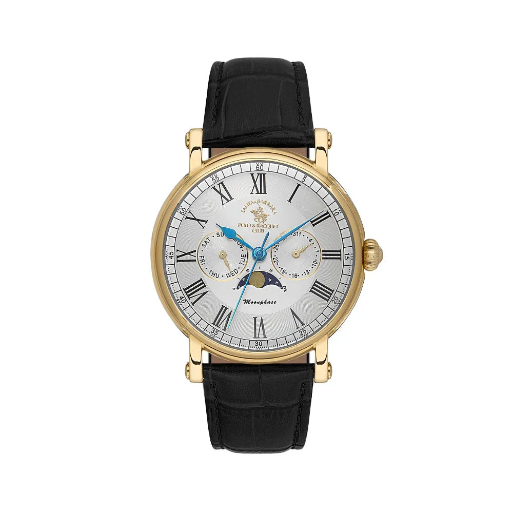 Santa Barbara Polo & Racquet Club Legend Black Leather Watch for Men SB.4.10033-4 - Daniel Klein Saudi Arabia