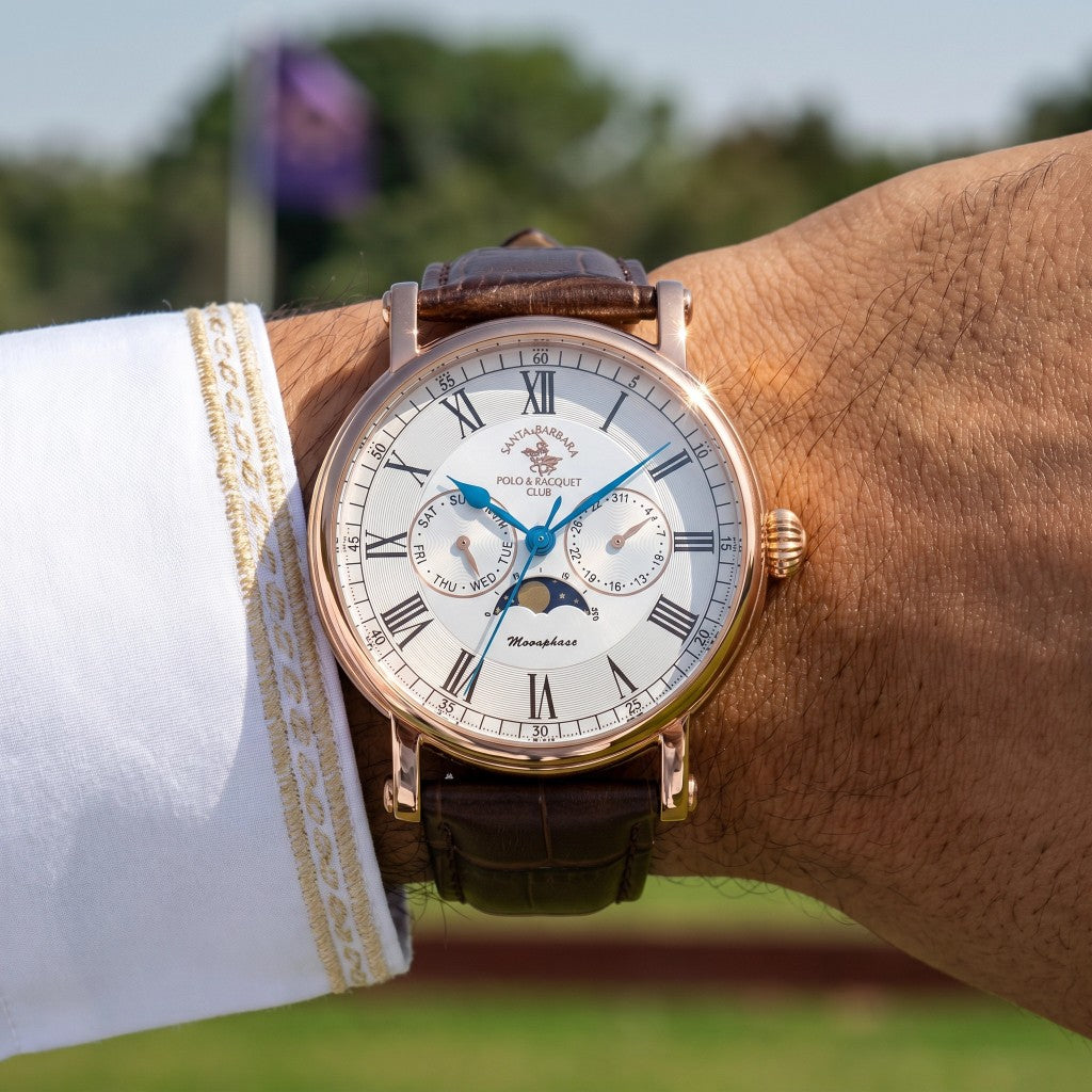 Santa Barbara Polo & Racquet Club Legend Brown Leather Watch for Men SB.4.10033-5
