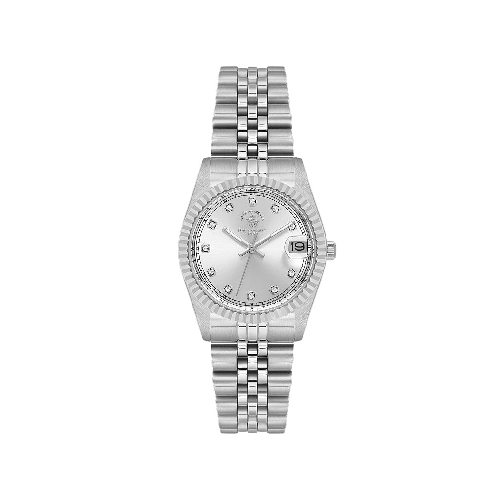 Santa Barbara Polo & Racquet Club Silver Stainless Steel Watch for Women SB.4.10034-1