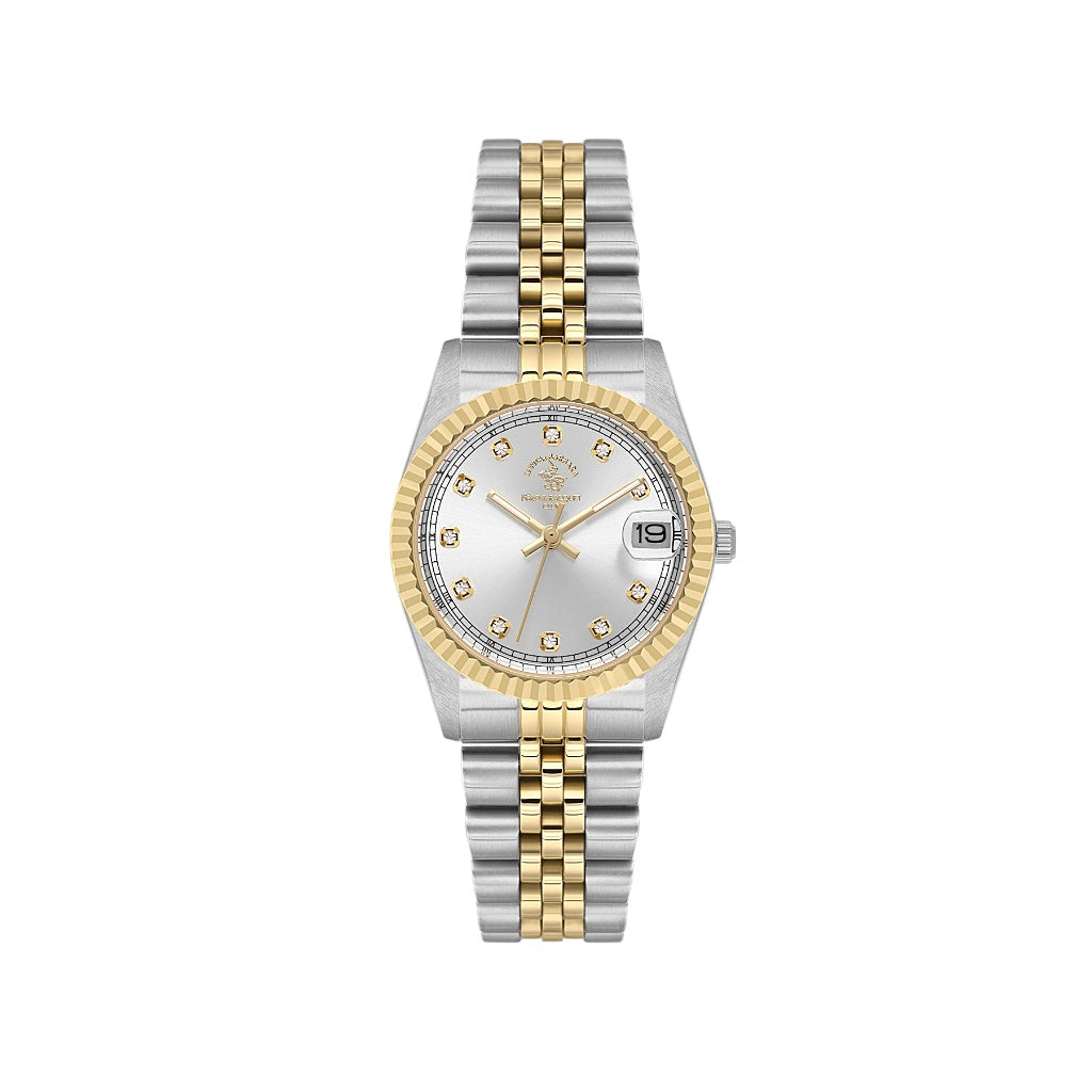 Santa Barbara Polo & Racquet Club Silver and Gold Stainless Steel Watch for Women SB.4.10034-3