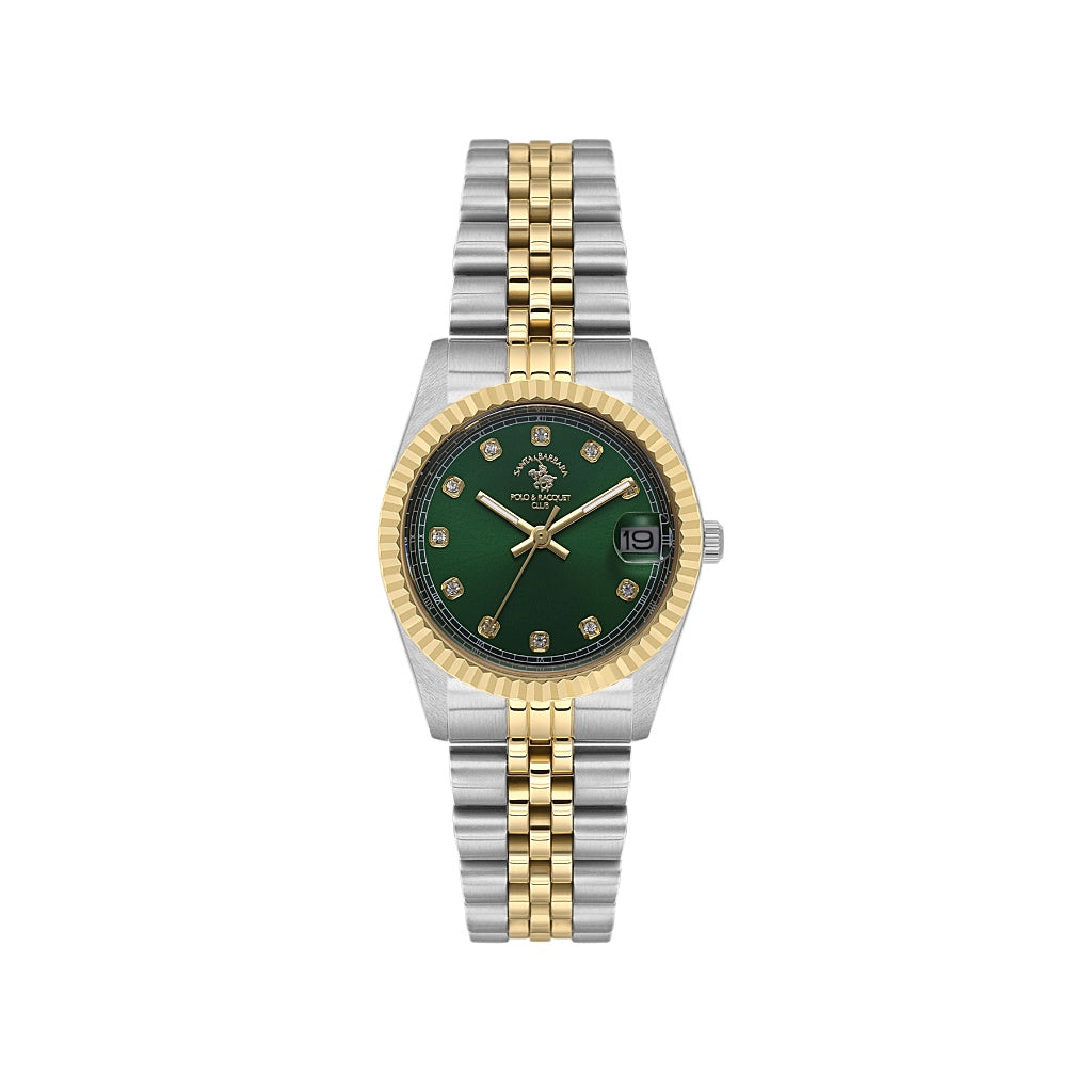 Santa Barbara Polo & Racquet Club Silver and Gold Stainless Steel Watch for Women SB.4.10034-4