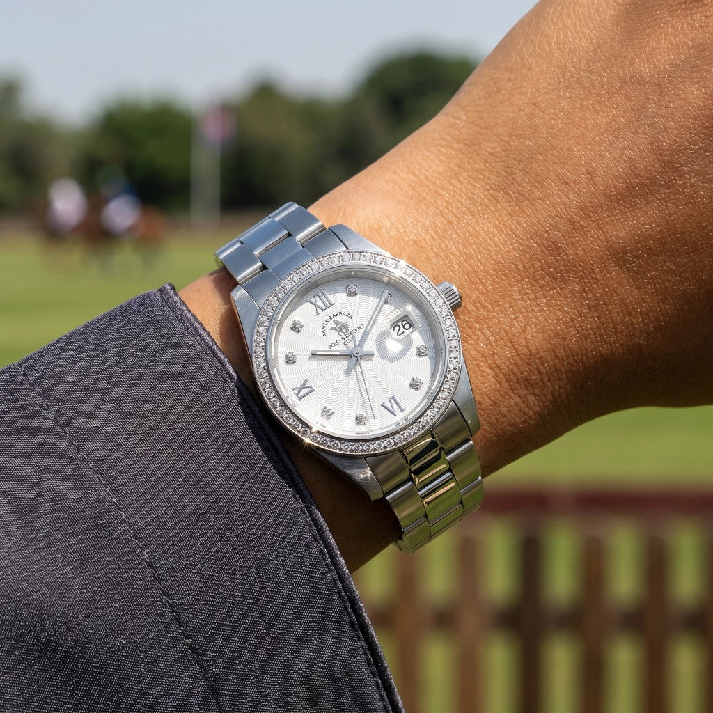 Santa Barbara Polo & Racquet Club Unique Silver Stainless Steel Watch for Women SB.4.10035-1