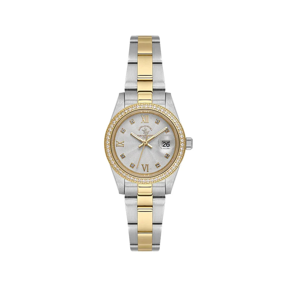 Santa Barbara Polo & Racquet Club Unique Silver and Gold Stainless Steel Watch for Women SB.4.10035-4 - Daniel Klein Saudi Arabia