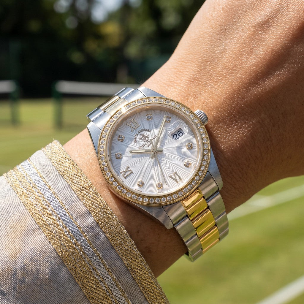 Santa Barbara Polo & Racquet Club Unique Silver and Gold Stainless Steel Watch for Women SB.4.10035-4