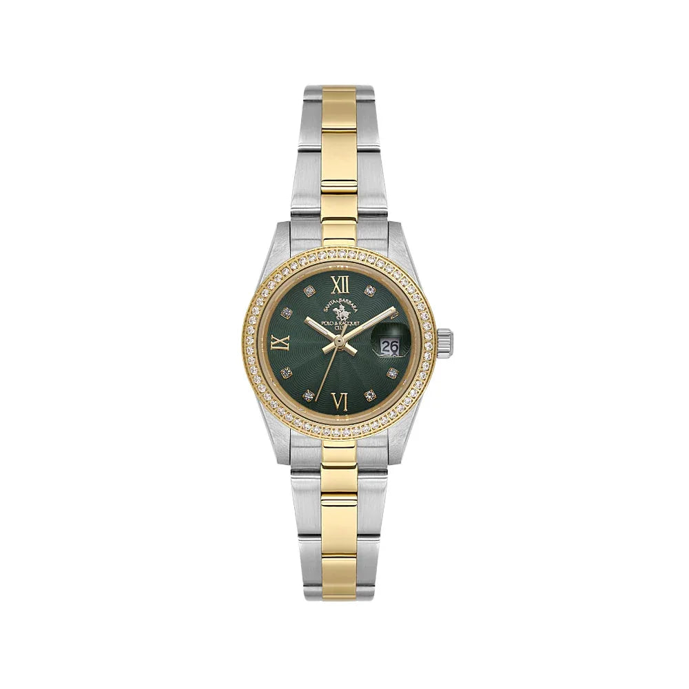 Santa Barbara Polo & Racquet Club Unique Silver and Gold Stainless Steel Watch for Women SB.4.10035-5 - Daniel Klein Saudi Arabia