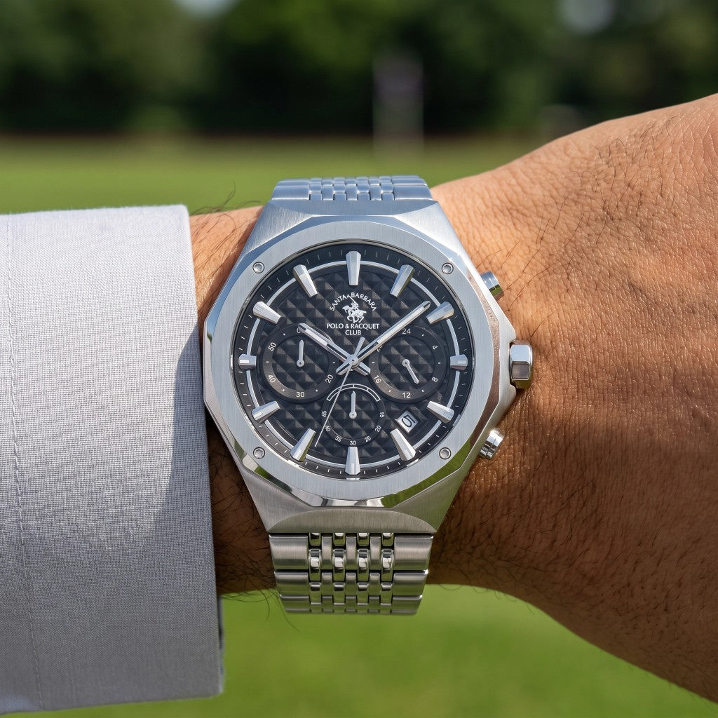 Santa Barbara Polo & Racquet Club Legend Silver Stainless Steel Watch for Men SB.5.10005-1