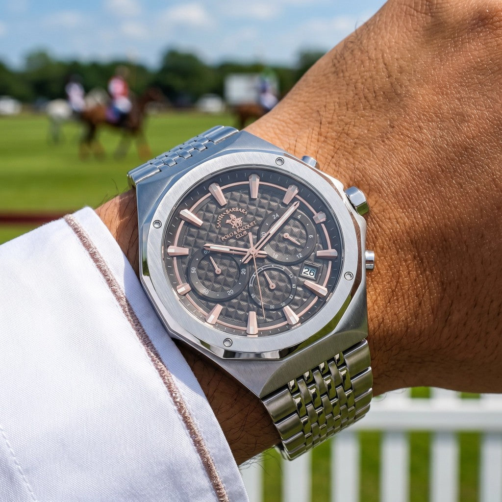 Santa Barbara Polo & Racquet Club Legend Silver Stainless Steel Watch for Men SB.5.10005-3