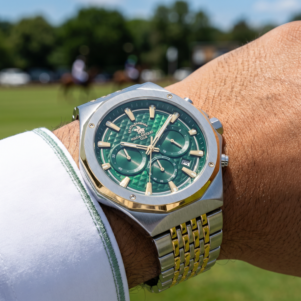 Santa Barbara Polo & Racquet Club Legend Silver and Gold Stainless Steel Watch for Men SB.5.10005-4