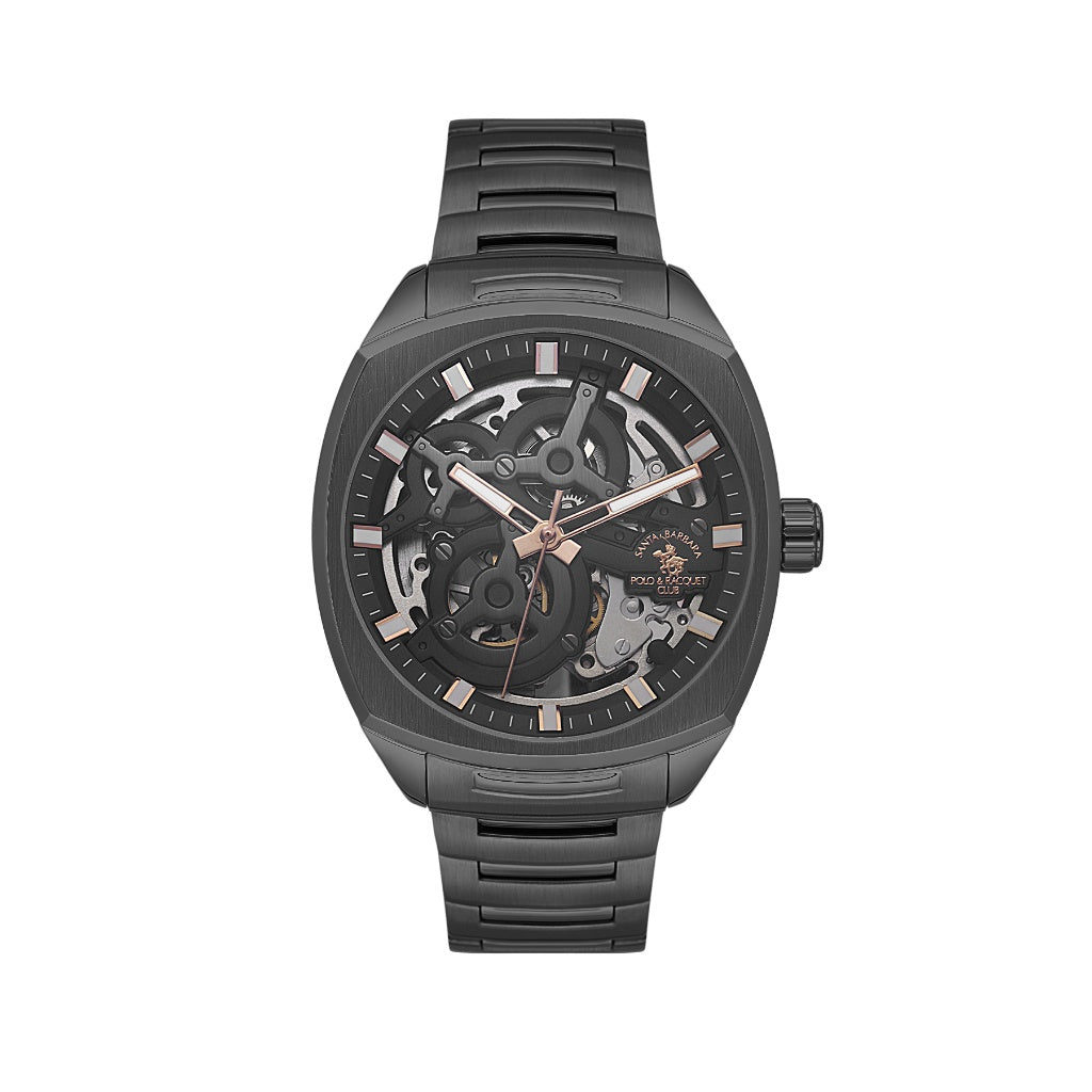 Santa Barbara Polo & Racquet Club Black Stainless Steel Watch for Men SB.5.10006-4