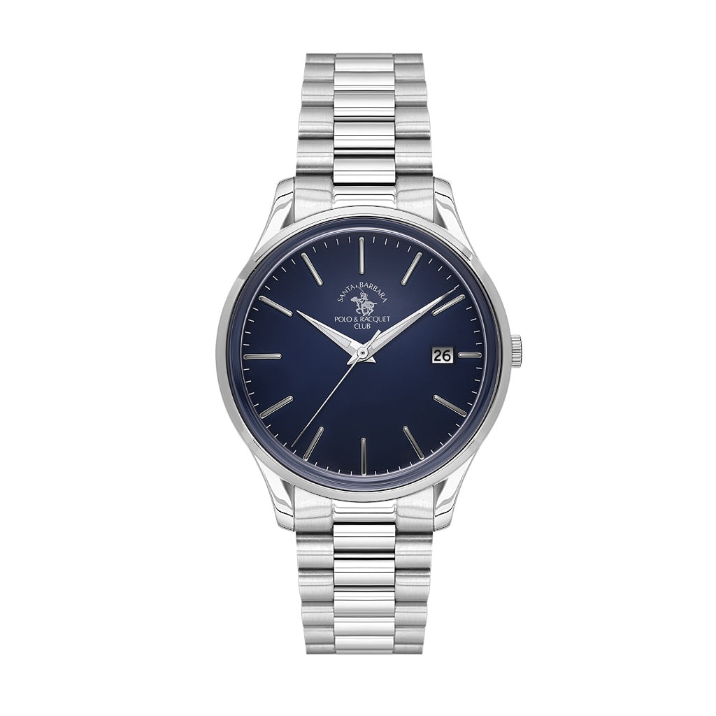 Santa Barbara Polo & Racquet Club Silver Stainless Steel Watch for Men SB.8.10010-3
