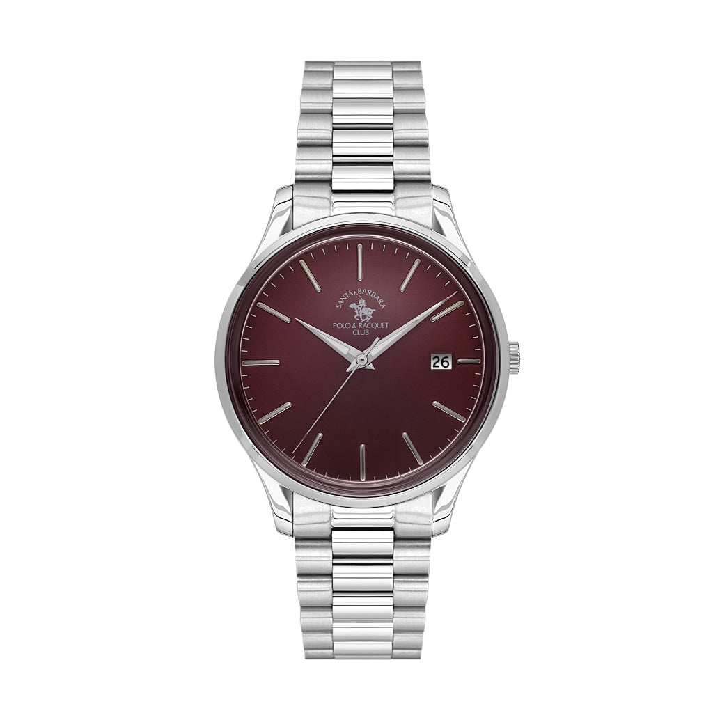Santa Barbara Polo & Racquet Club Silver Stainless Steel Watch for Men SB.8.10010-4
