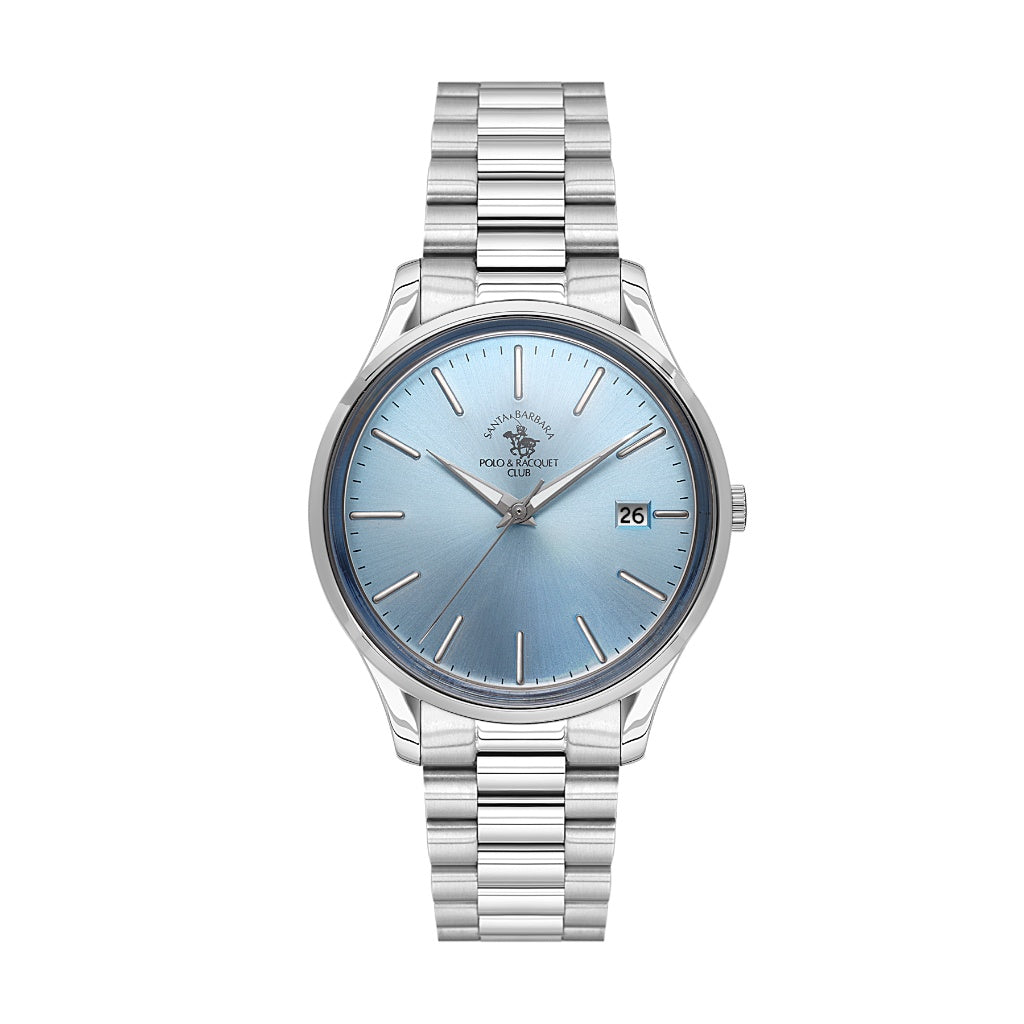 Santa Barbara Polo & Racquet Club Silver Stainless Steel Watch for Men SB.8.10010-6