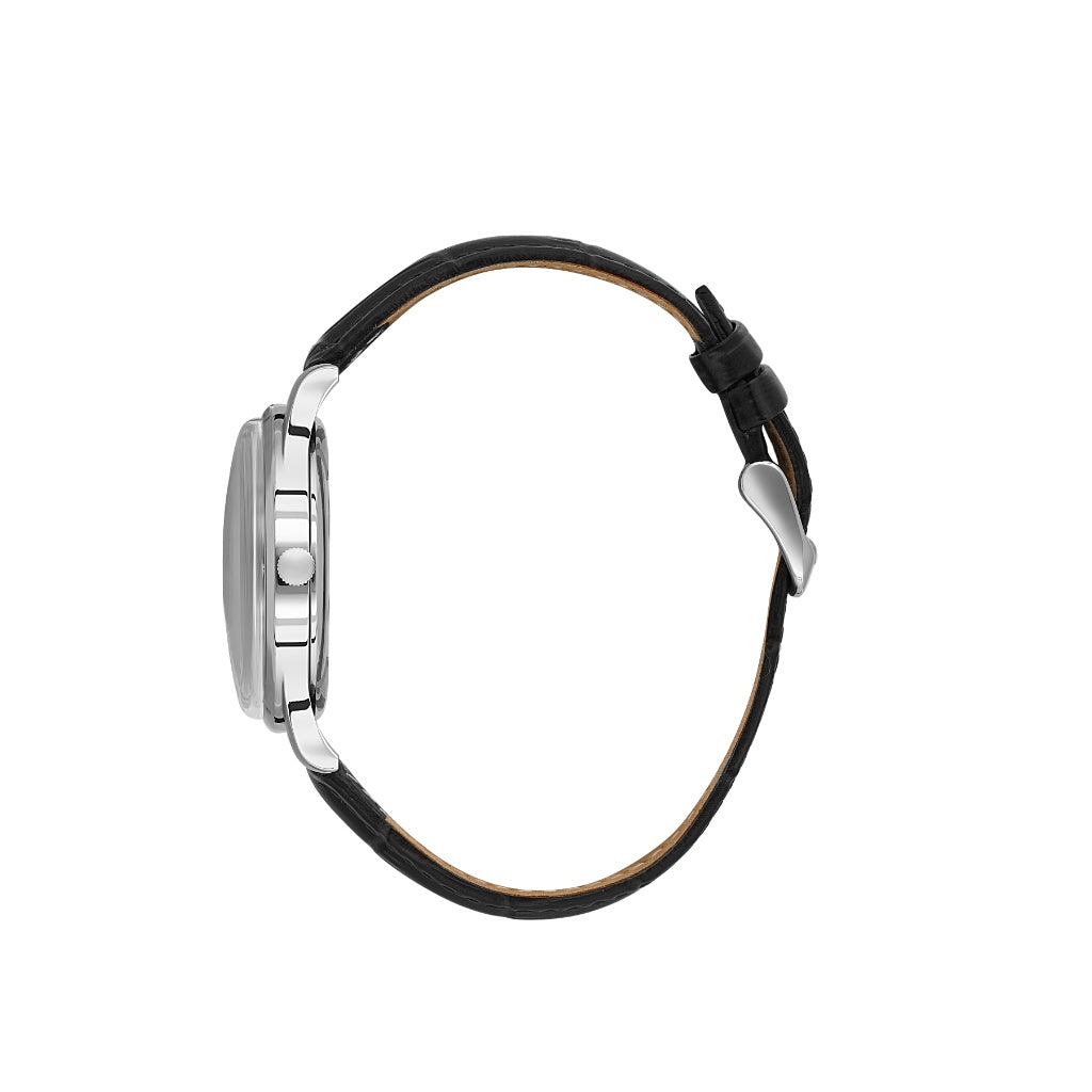 Santa Barbara Polo & Racquet Club Black Croco Leather Watch for Men SB.8.10011-2