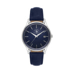 Santa Barbara Polo & Racquet Club Dark Blue Croco Leather Watch for Men SB.8.10011-3