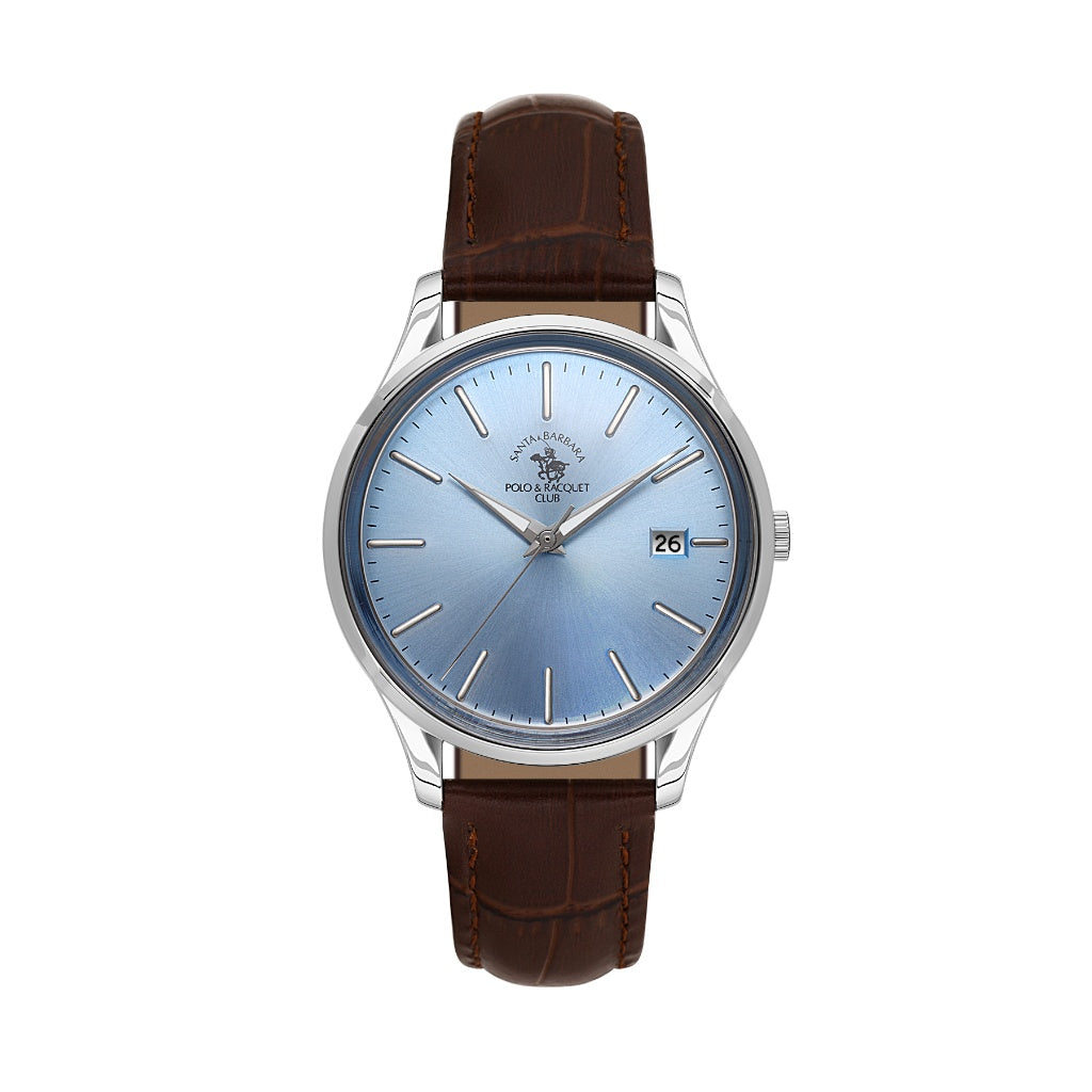 Santa Barbara Polo & Racquet Club Dark Brown Croco Leather Watch for Men SB.8.10011-4