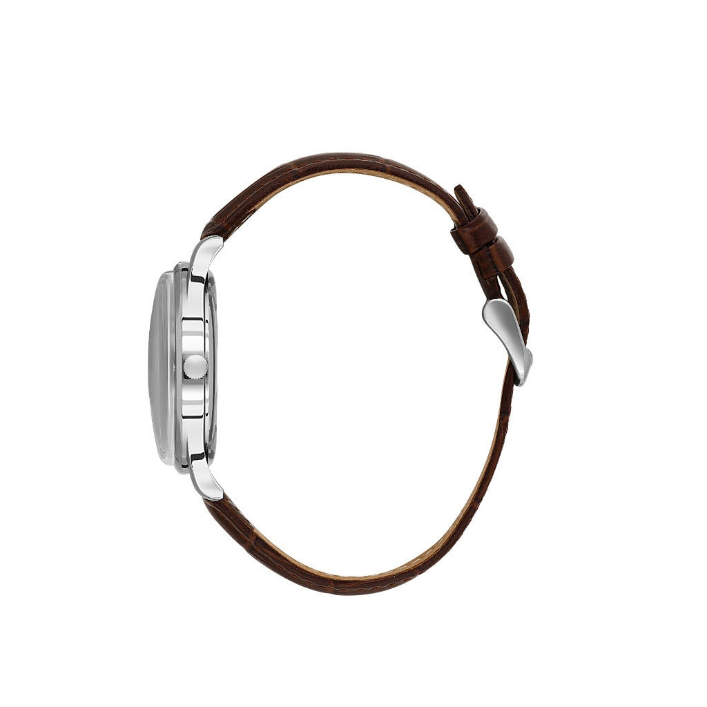 Santa Barbara Polo & Racquet Club Dark Brown Croco Leather Watch for Men SB.8.10011-4