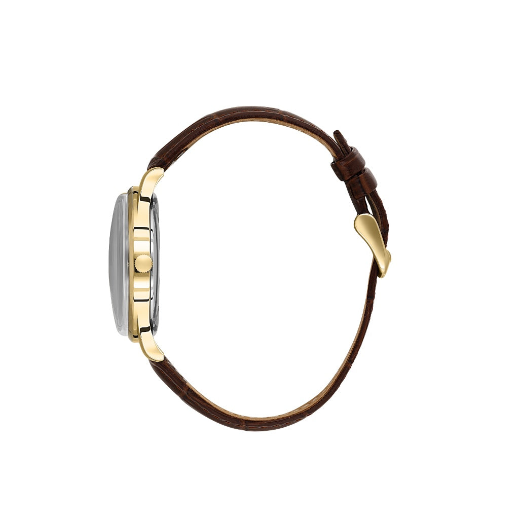 Santa Barbara Polo & Racquet Club Dark Brown Croco Leather Watch for Men SB.8.10011-5