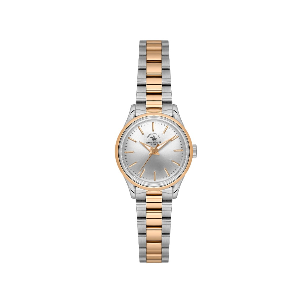 Santa Barbara Polo & Racquet Club Silver and Rose Gold Stainless Steel Watch for Women SB.8.10012-7