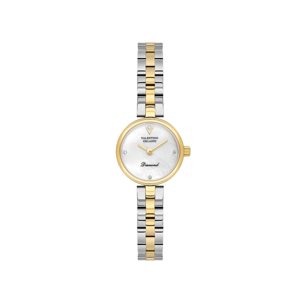 Valentino Orlandi Silver and Gold Stainless Steel Watch for Women VO.1.10022-3