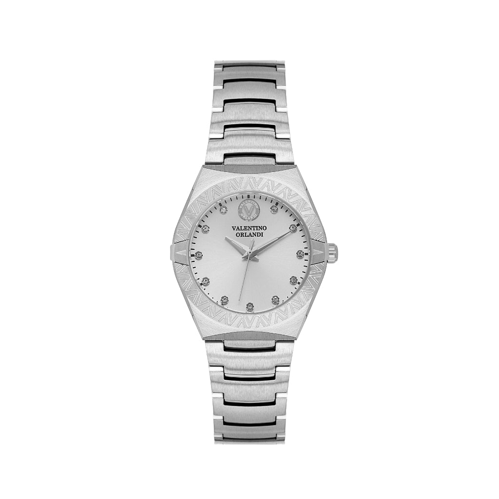 Valentino Orlandi Silver Stainless Steel Watch for Women VO.1.10023-1