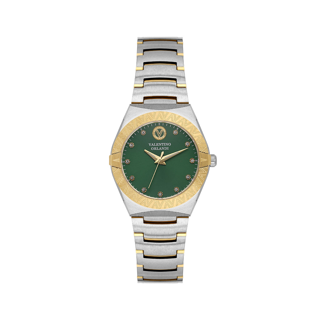 Valentino Orlandi Silver and Gold Stainless Steel Watch for Women VO.1.10023-4