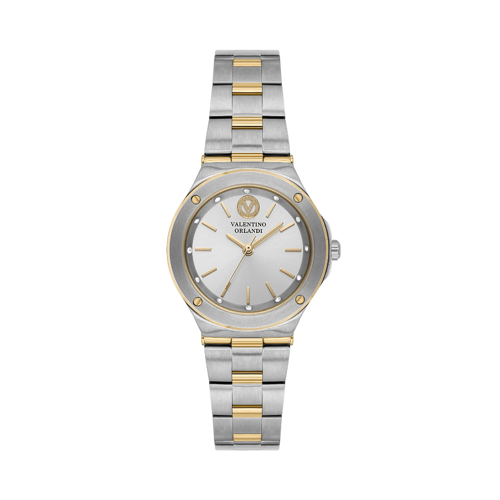 Valentino Orlandi Silver and Gold Stainless Steel Watch for Women VO.1.10026-3