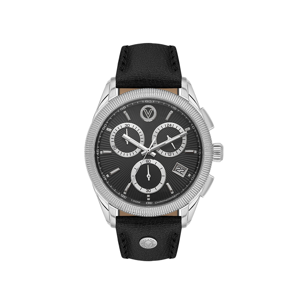 Valentino Orlandi Black Leather Watch for Men VO.1.10029-1