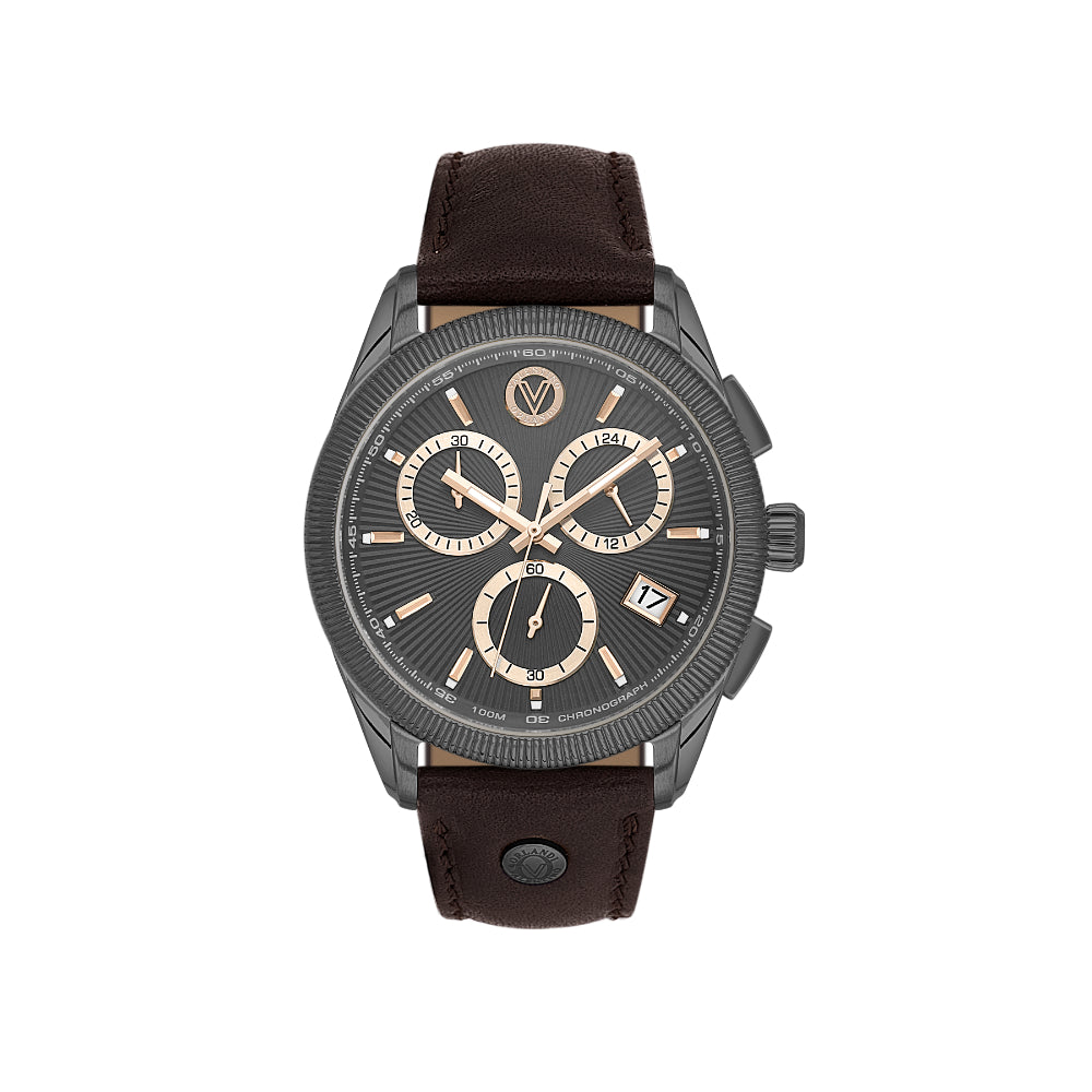 Valentino Orlandi Dark Brown Leather Watch for Men VO.1.10029-3