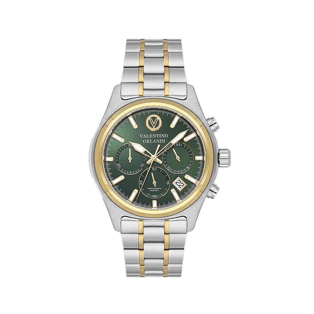 Valentino Orlandi Silver and Gold Stainless Steel Watch for Men VO.1.10030-4