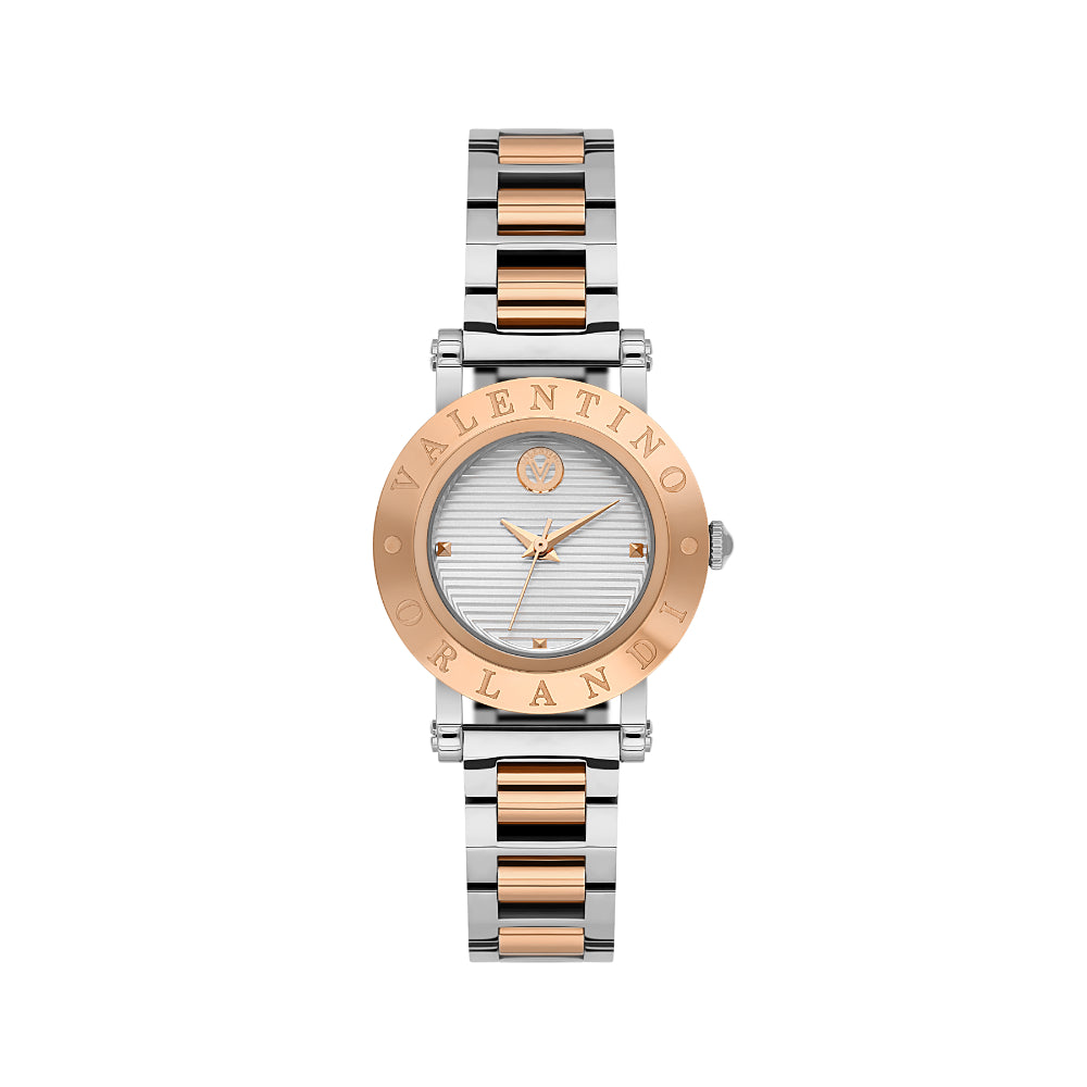 Valentino Orlandi Silver and Rose Gold Stainless Steel Watch for Women VO.1.10031-6