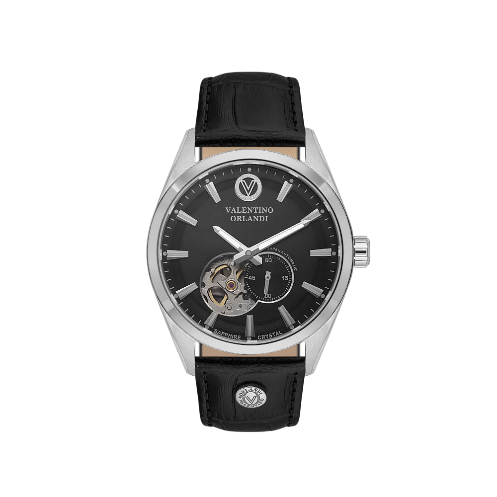 Valentino Orlandi Black Leather Watch for Men VO.1.10033-1