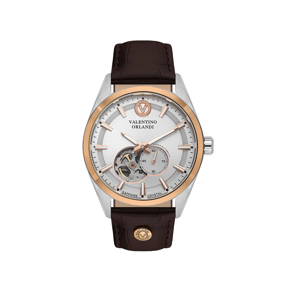 Valentino Orlandi Dark Brown Leather Watch for Men VO.1.10033-4