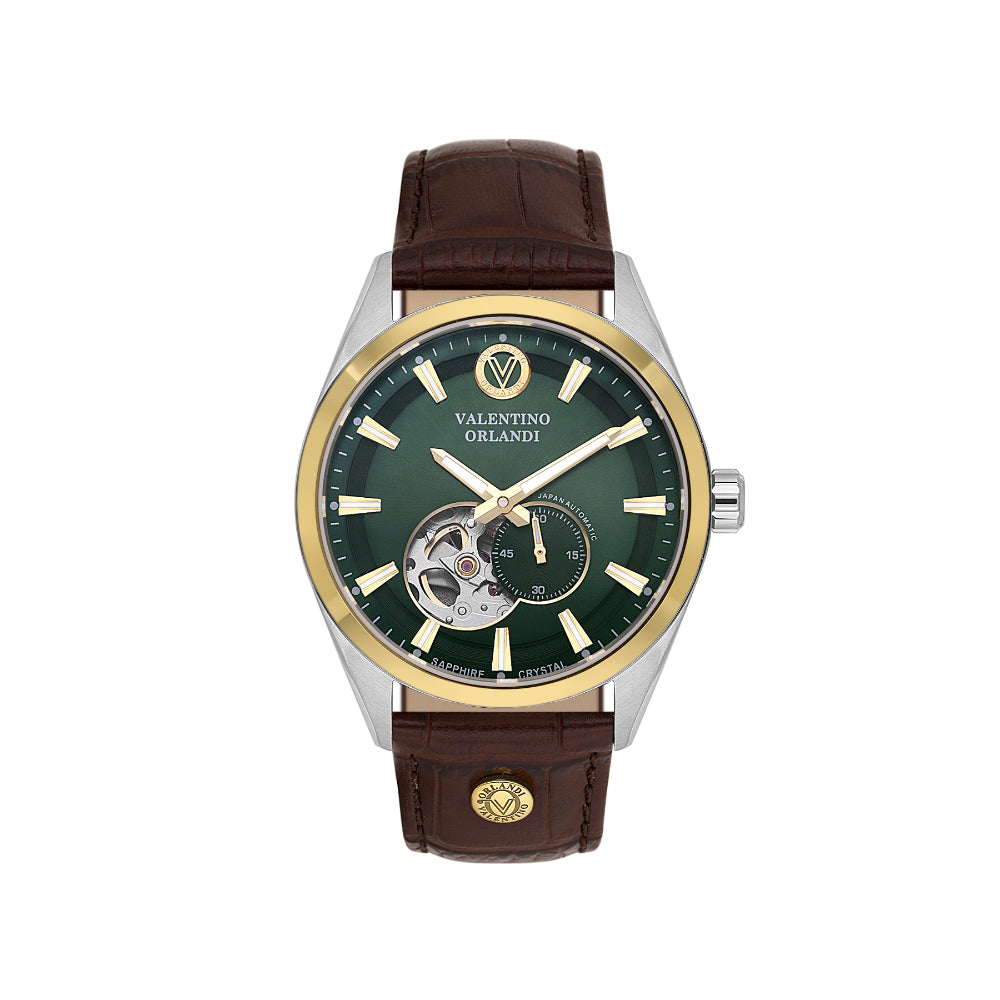 Valentino Orlandi Dark Brown Leather Watch for Men VO.1.10033-5