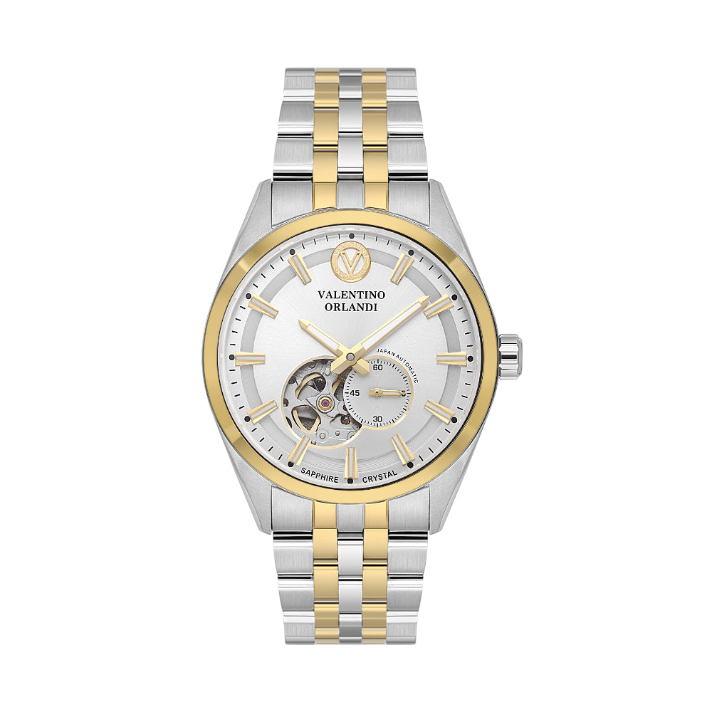 Valentino Orlandi Silver and Gold Stainless Steel Watch for Men VO.1.10034-4
