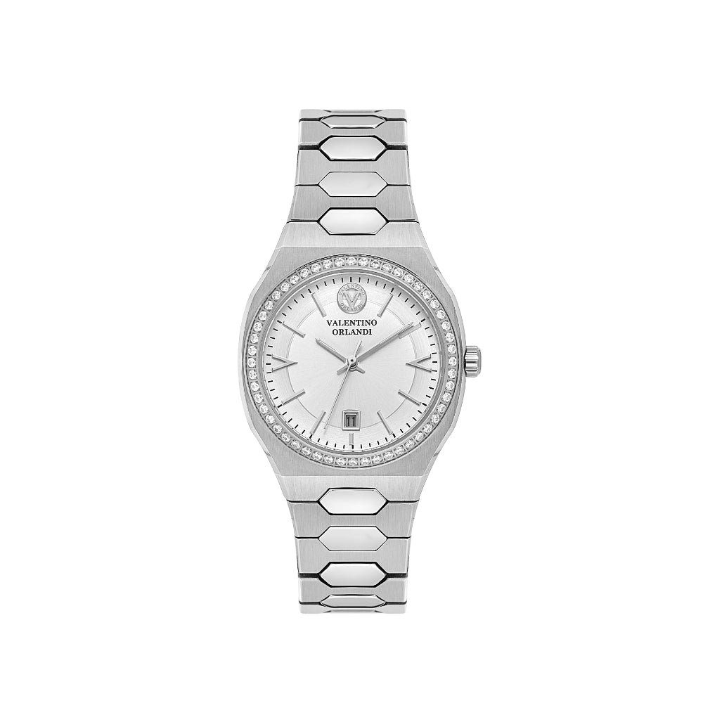 Valentino Orlandi Silver Stainless Steel Watch for Women VO.1.10035-1