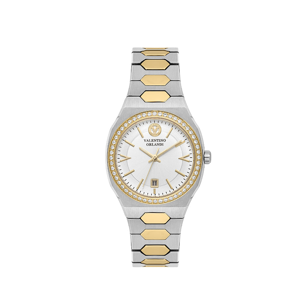 Valentino Orlandi Silver and Gold Stainless Steel Watch for Women VO.1.10035-4