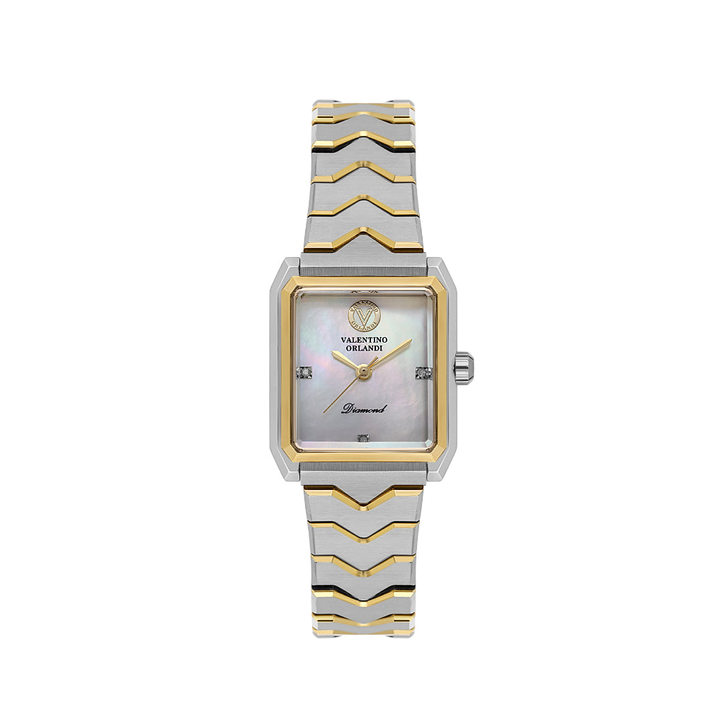 Valentino Orlandi Silver and Gold Stainless Steel Watch for Women VO.1.10036-3